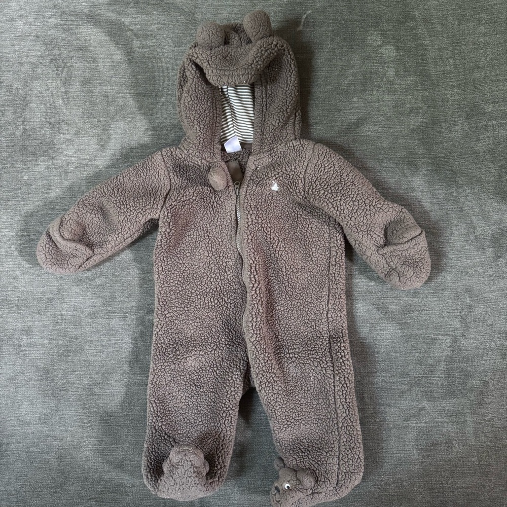 Carter's Brown Fleece Footed One Piece